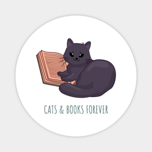 Easily Distracted by Cats and Books Magnet